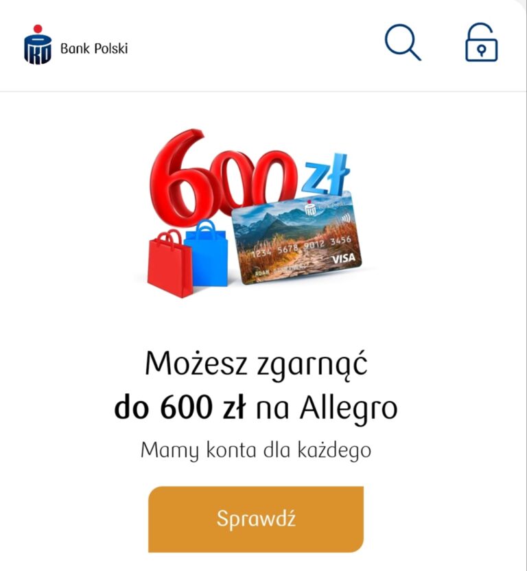 ❌ PKO BP – do 600 zł na Allegro! ❌