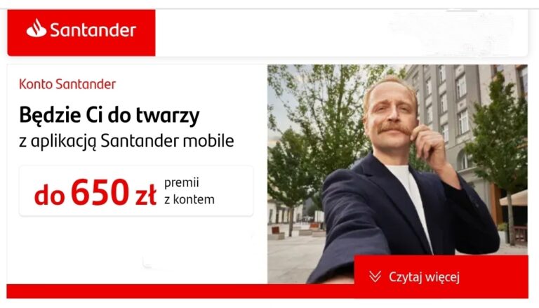 ❌ Santander Bank – 650 zł Premii – Konto Jakie Chcę + darmowe natychmiastowe przelewy (Express Elixir) bez limitu! ❌