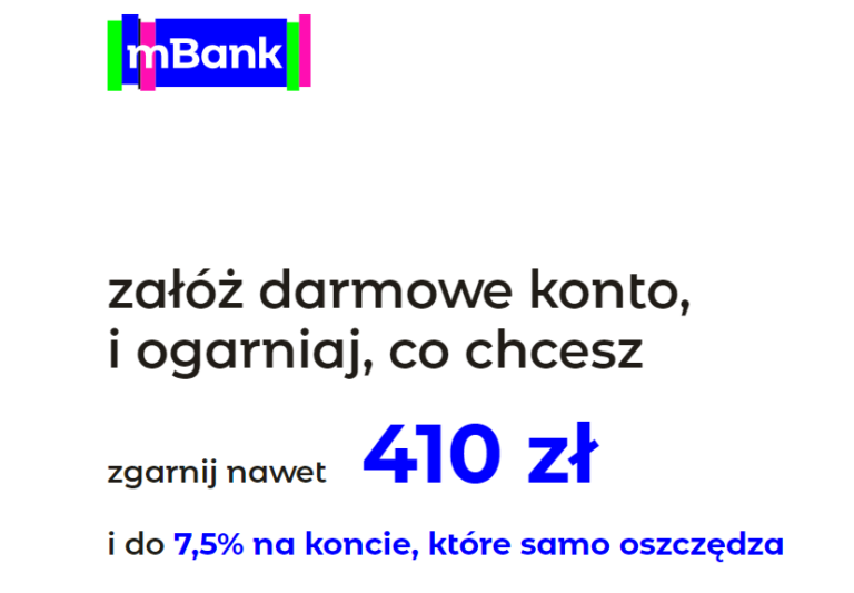 ✅ mBank – bonus do 410 zł za darmowe konto i mega proste warunki [w promocji dla młodych 18-24!] ✅