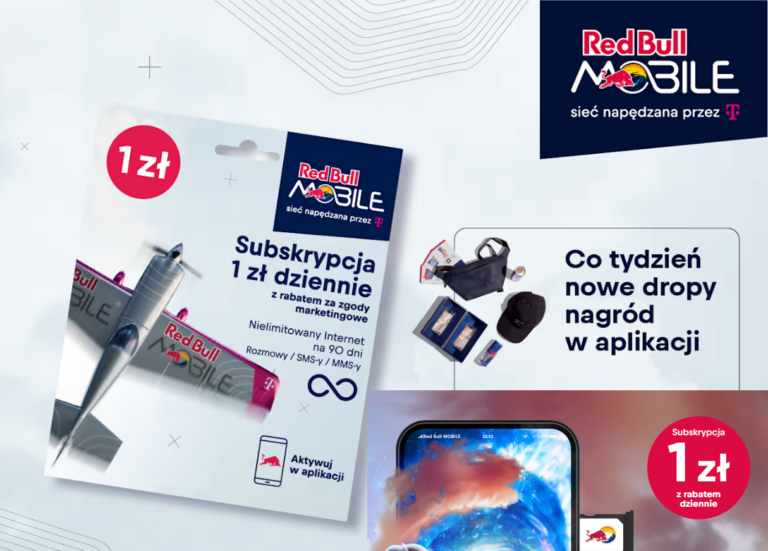 ✅ Red Bull Mobile – Nielimitowane rozmowy i SMSy + Internet bez Limitu na 90 dni [za 15 zł/miesięcznie]! ✅