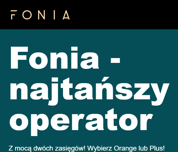 ✅ Fonia: Subskrypcja: No Limit + od 31GB (za 12,50 PLN) do 500GB + do 2 miesięcy za darmo! ✅