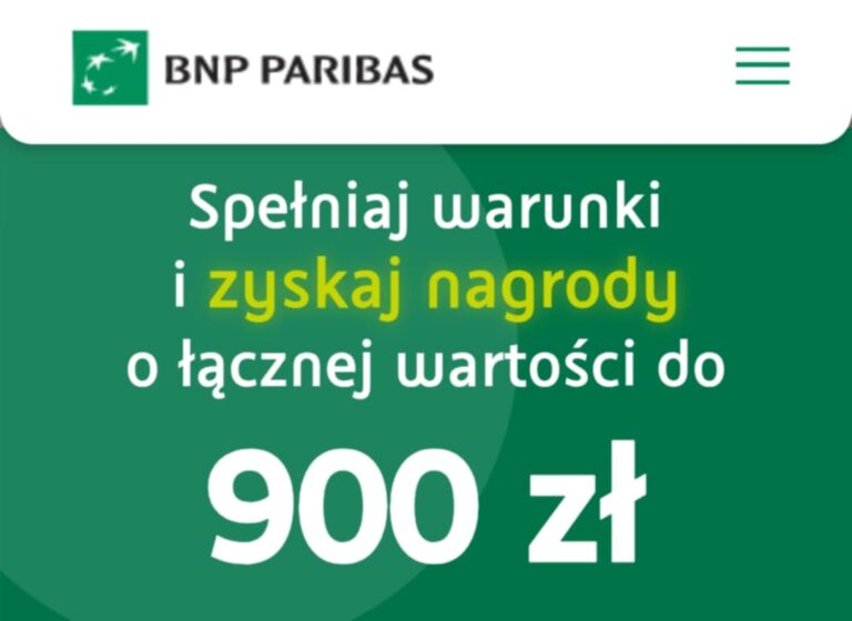 ✅ BNP Paribas – prosty bonus do 900 zł [w tym 200 zł za samo podpisanie umowy i aktywację karty]! ✅